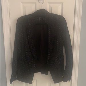 WHBM Black Suit w/ embroidered light gray diamond